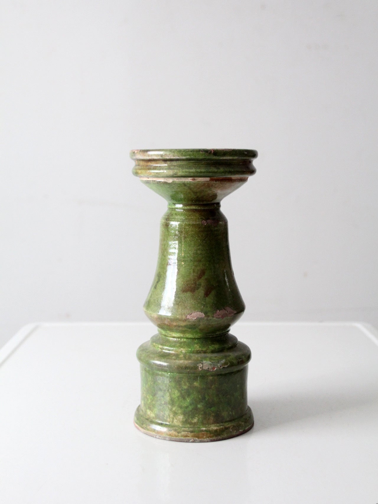 vintage studio pottery candle pedestal