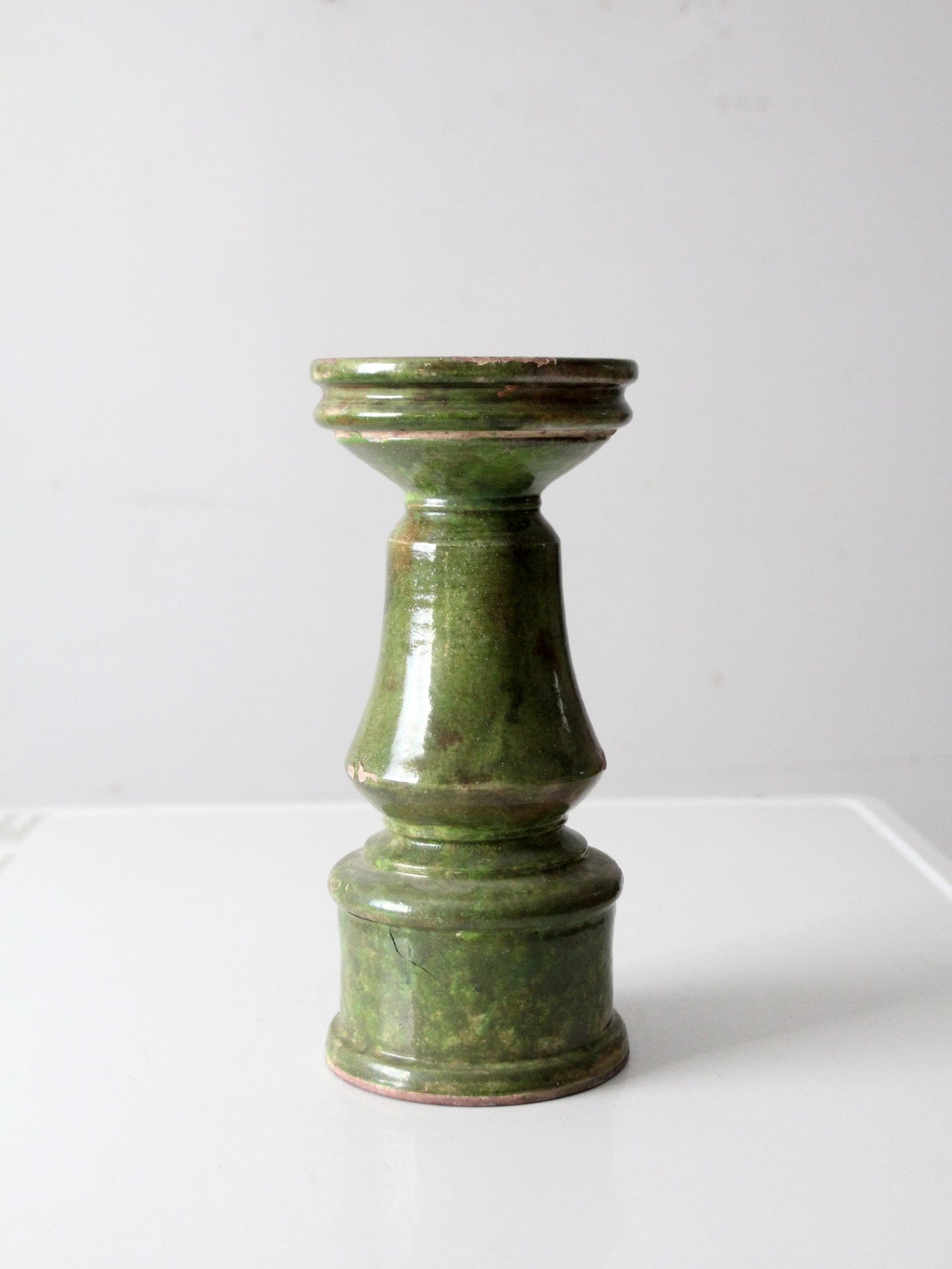 vintage studio pottery candle pedestal