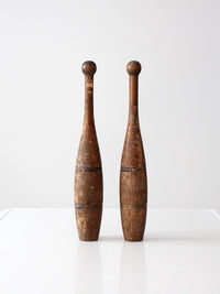 antique Indian clubs pair, circa 1900