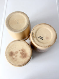 vintage hand-painted American pottery jars set of 3