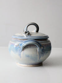 vintage studio pottery bowl with lid