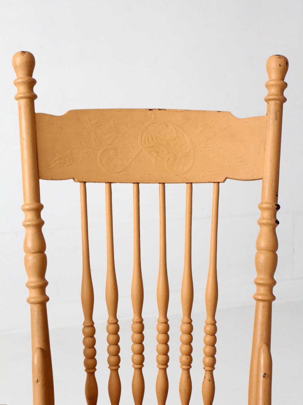 antique painted pressback spindle chair