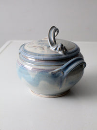 vintage studio pottery bowl with lid