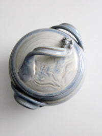 vintage studio pottery bowl with lid