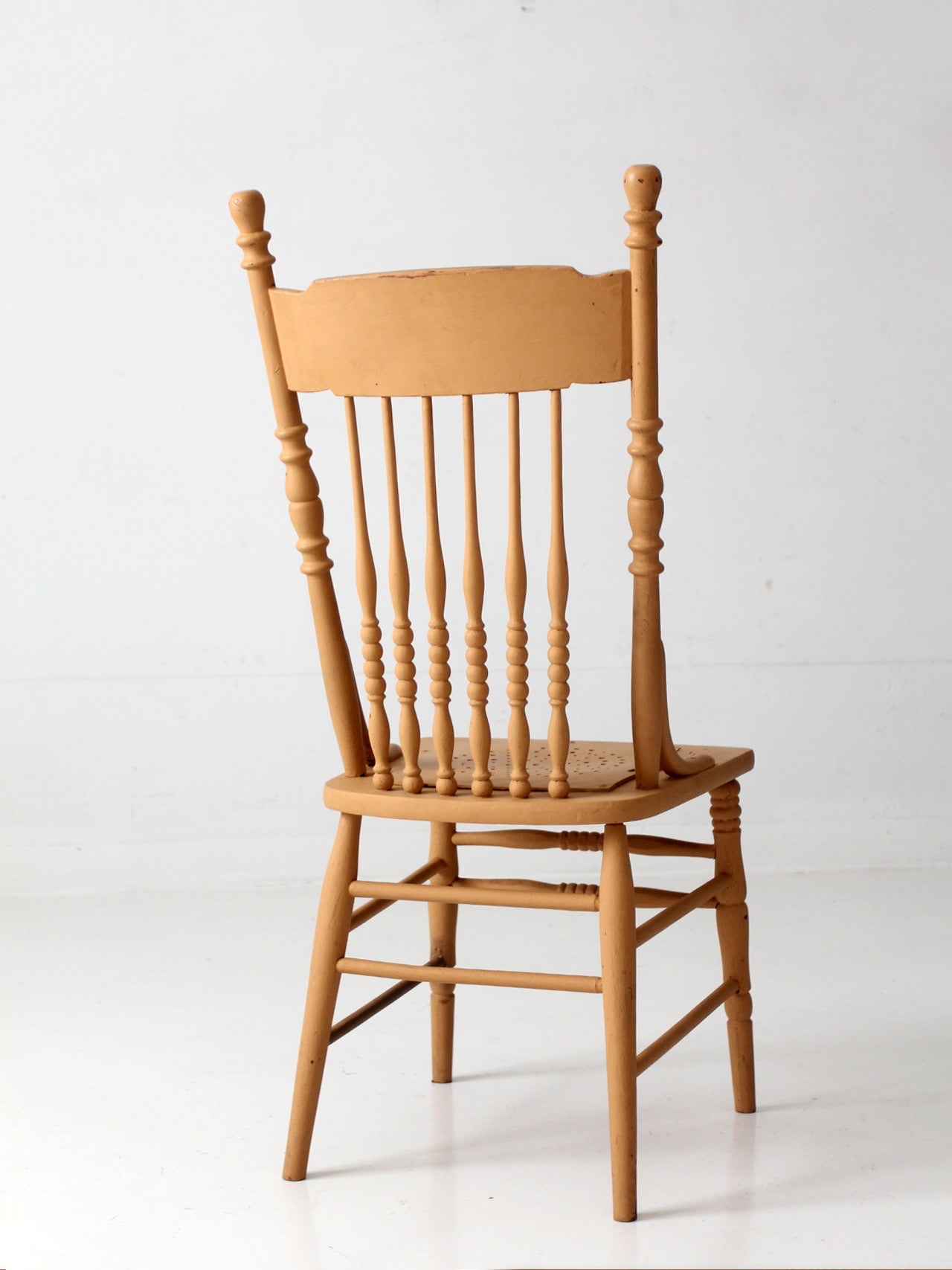 antique painted pressback spindle chair