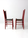 antique woven seat chairs pair