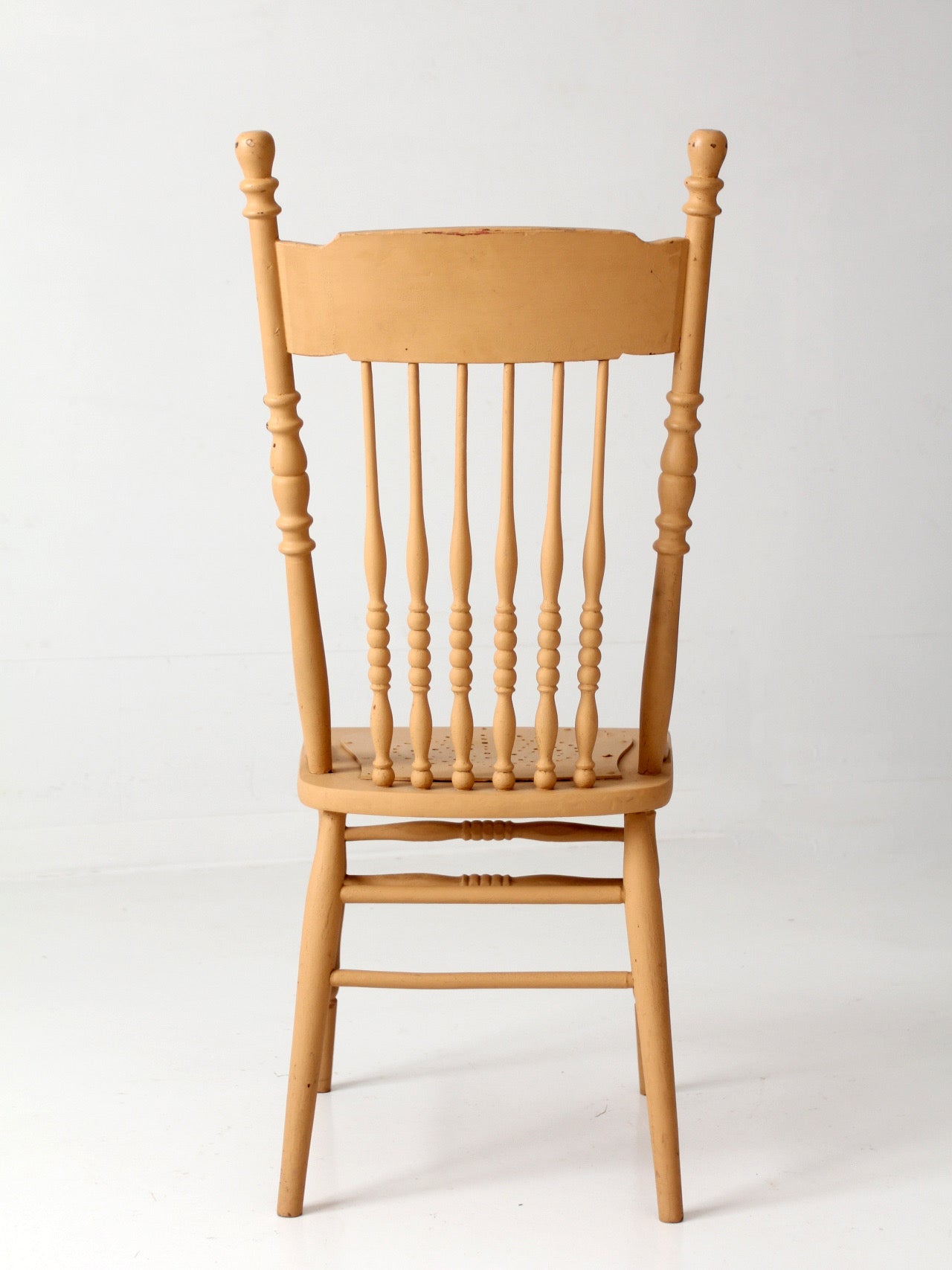 antique painted pressback spindle chair