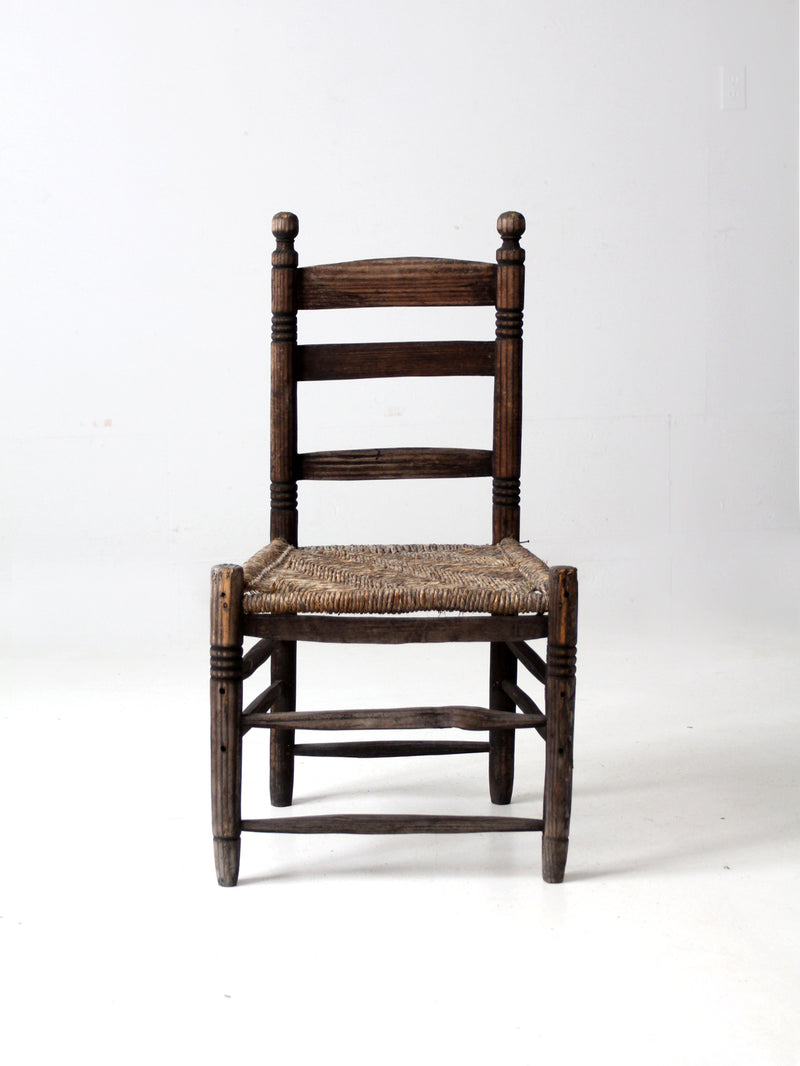 antique rush seat chair