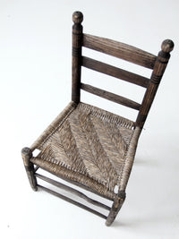 antique rush seat chair