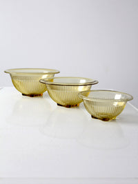 vintage yellow Depression glass mixing bowls | set of 3