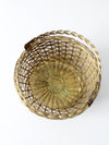 vintage solid brass woven basket