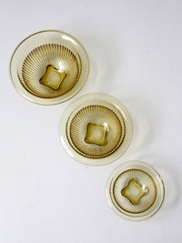 vintage yellow Depression glass mixing bowls | set of 3