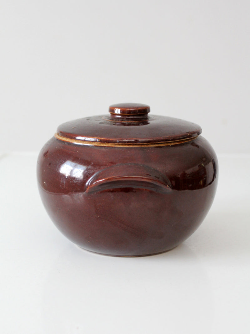 vintage USA pottery covered bowl