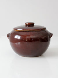 vintage USA pottery covered bowl