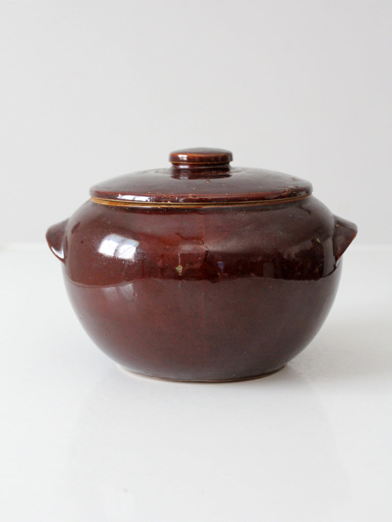 vintage USA pottery covered bowl
