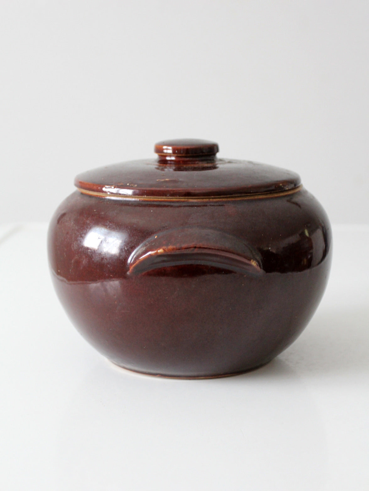 vintage USA pottery covered bowl