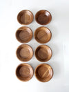 mid century walnut salad bowl set of 8