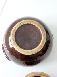 vintage USA pottery covered bowl