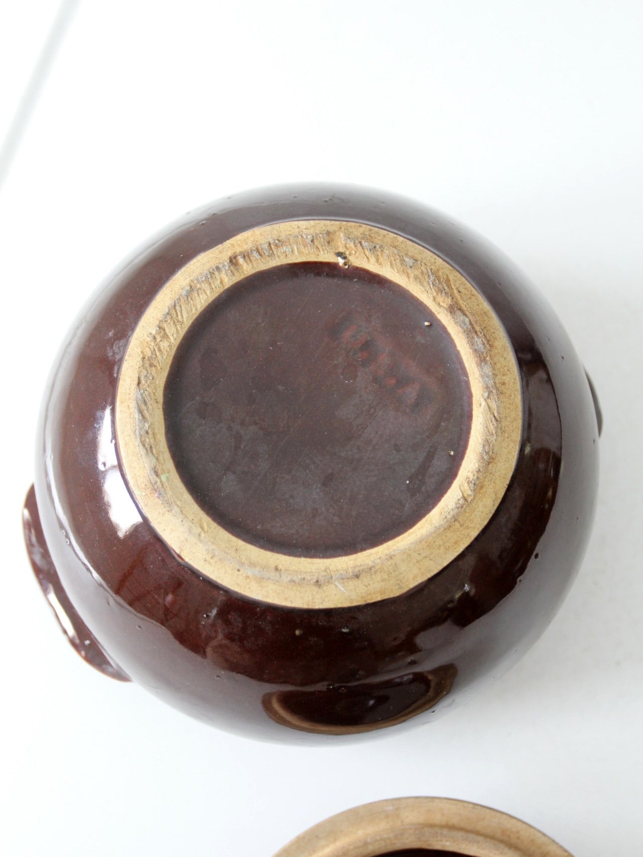vintage USA pottery covered bowl