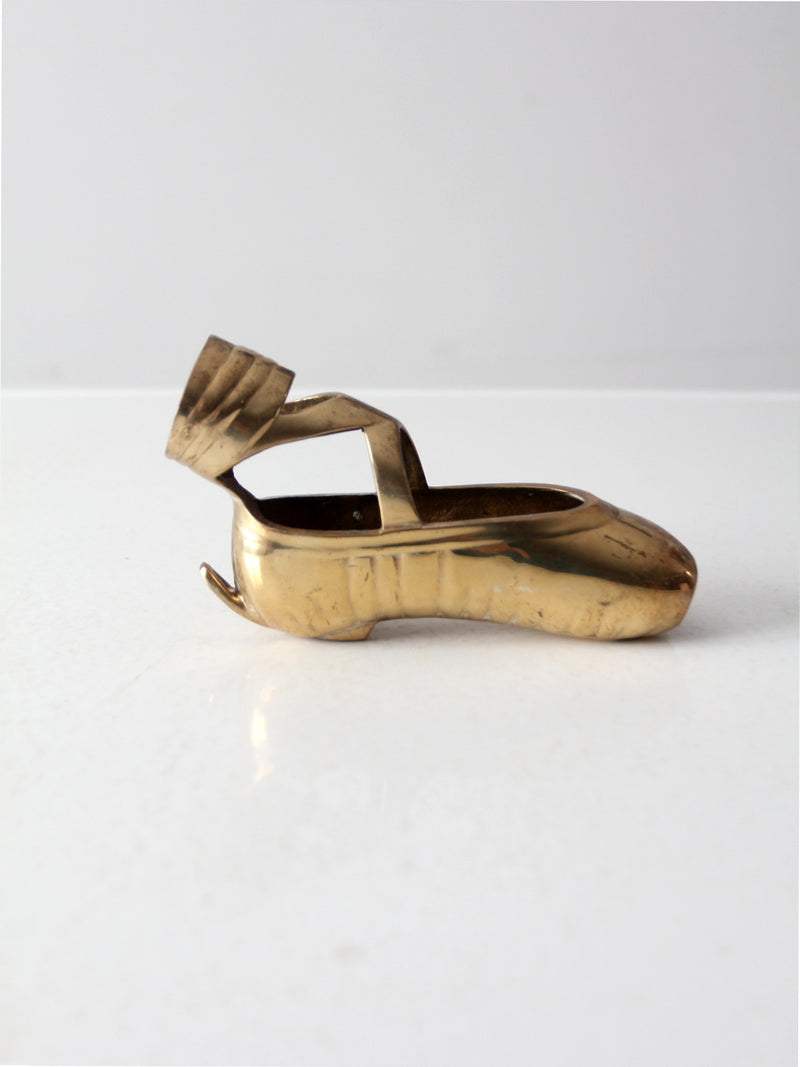 mid century brass ballet pointe shoe