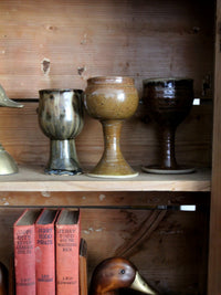 vintage studio pottery chalice set of 3