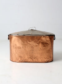 antique copper lidded wash tub