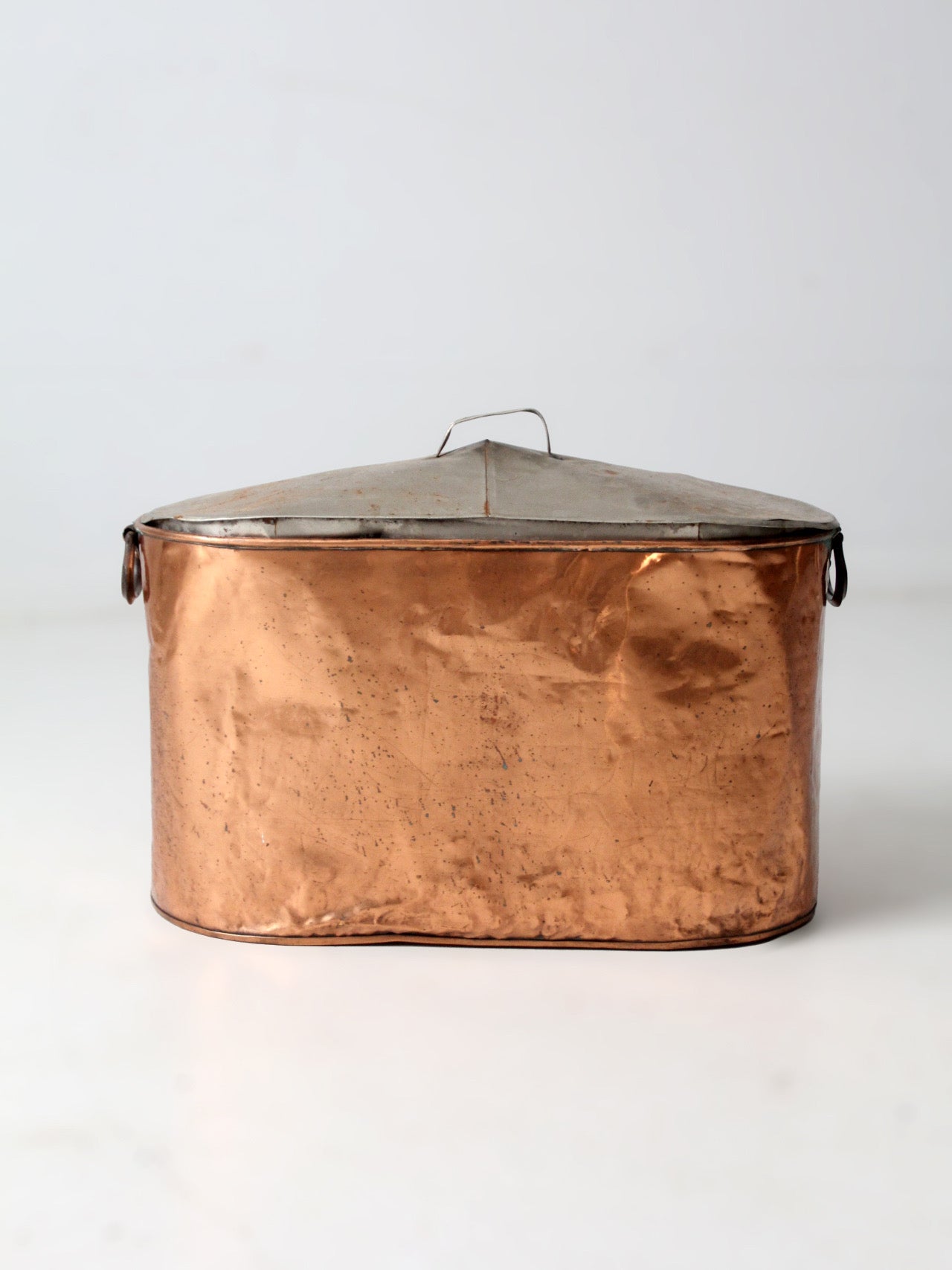 antique copper lidded wash tub