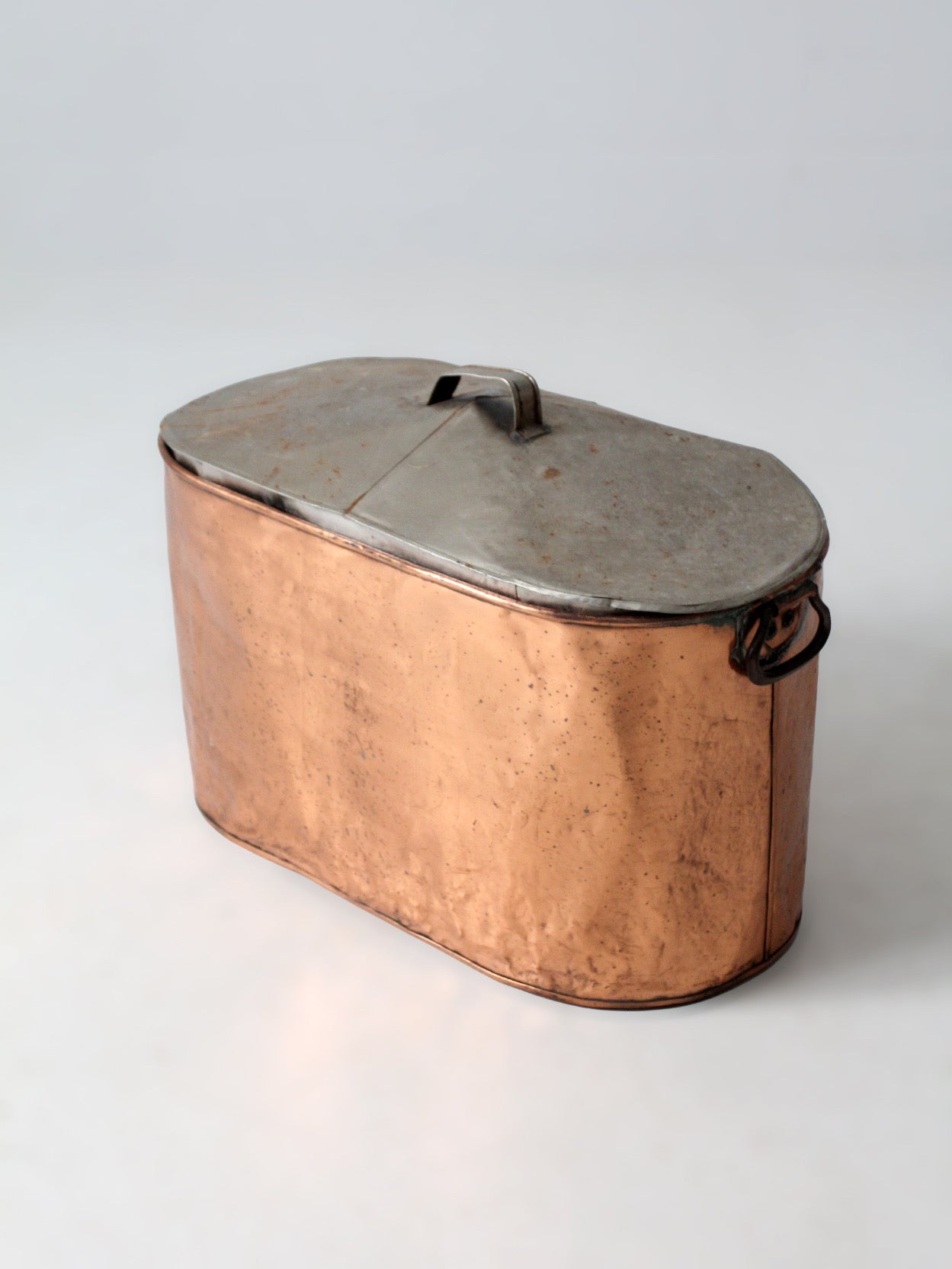 antique copper lidded wash tub