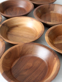 mid century walnut salad bowl set of 8