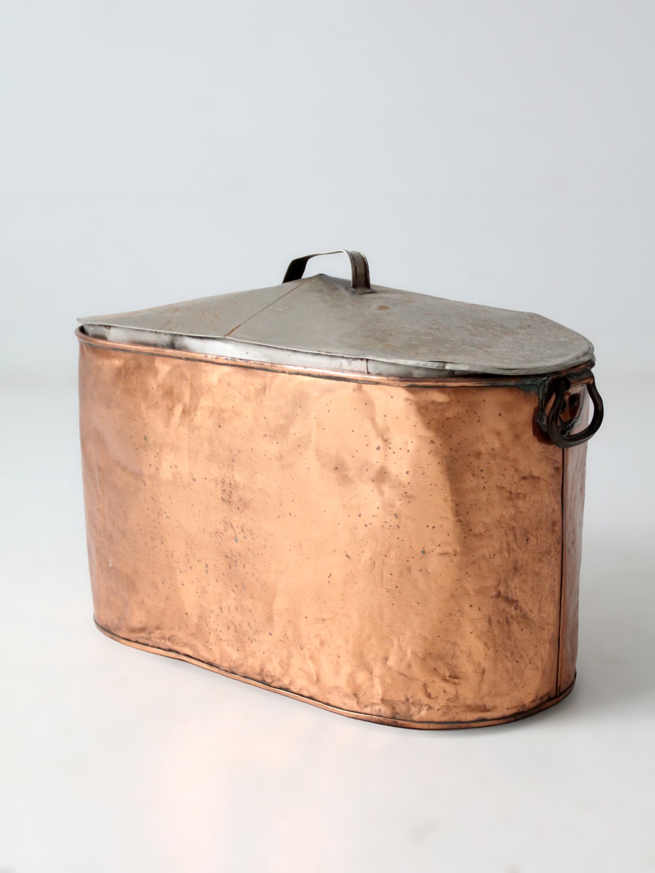 antique copper lidded wash tub