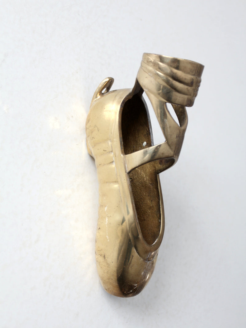 mid century brass ballet pointe shoe