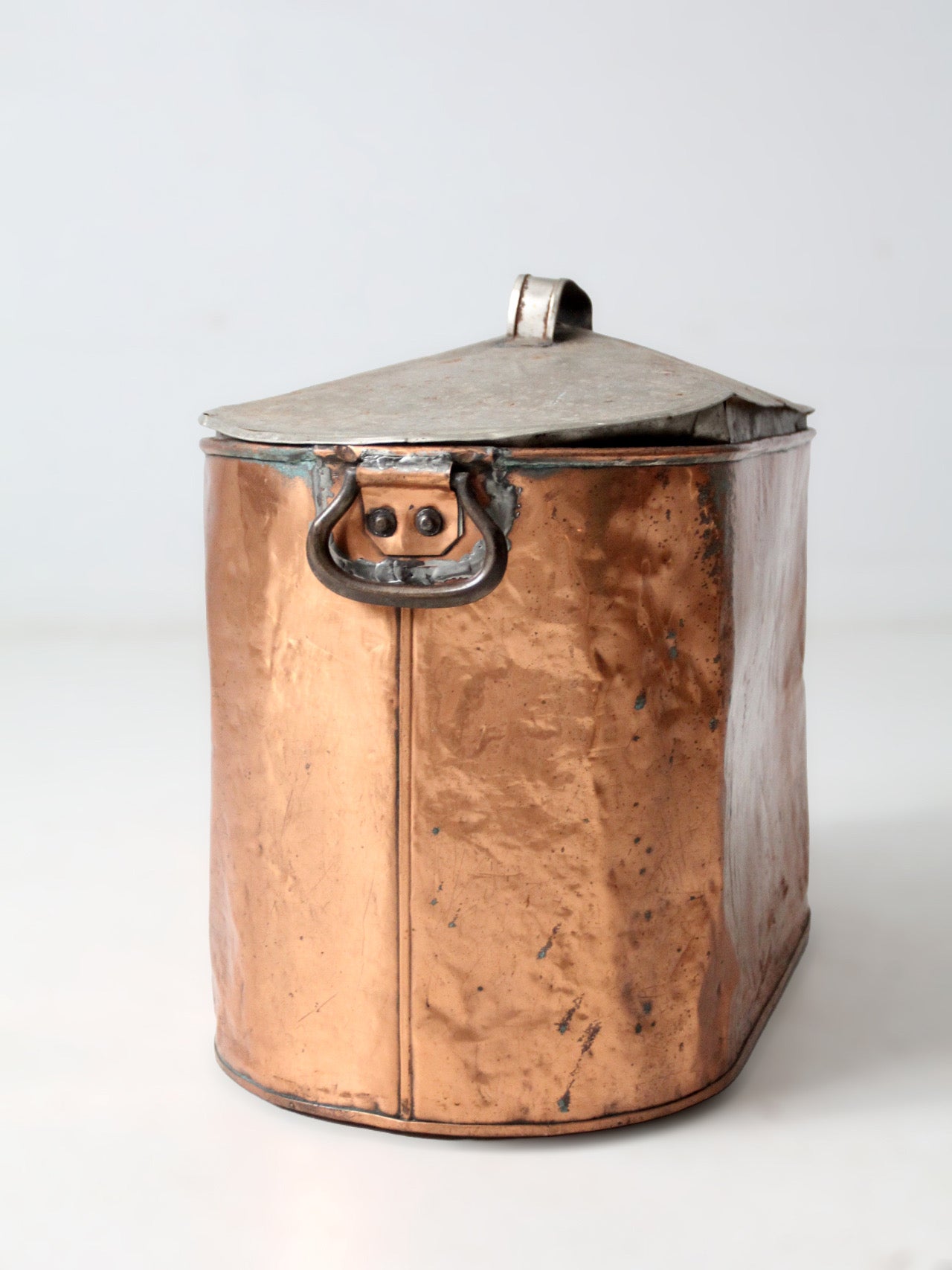 antique copper lidded wash tub