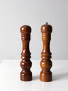 mid century wooden salt & pepper shakers