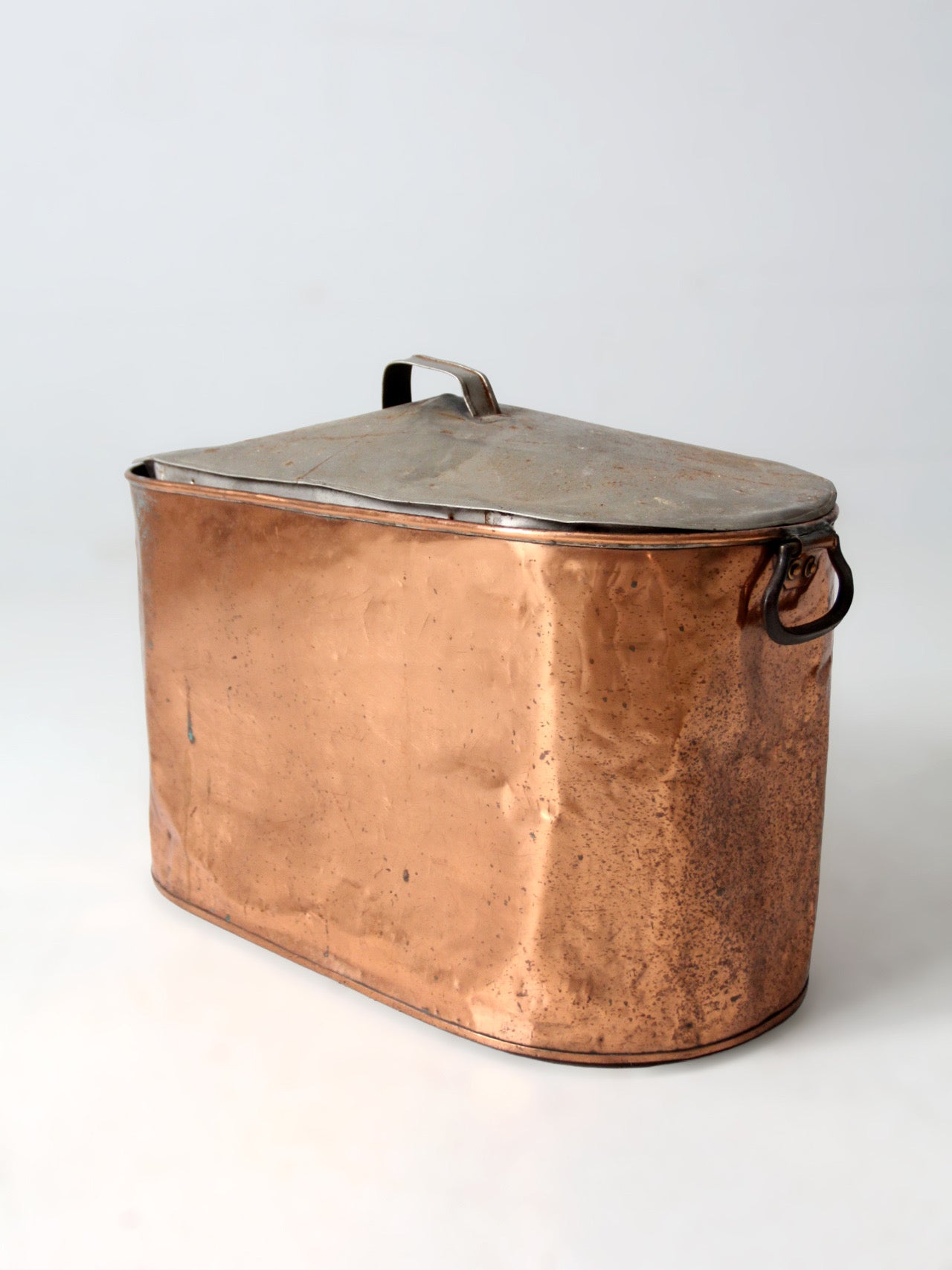 antique copper lidded wash tub