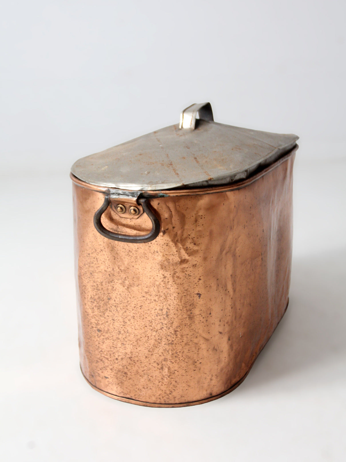 antique copper lidded wash tub
