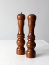 mid century wooden salt & pepper shakers