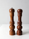 mid century wooden salt & pepper shakers