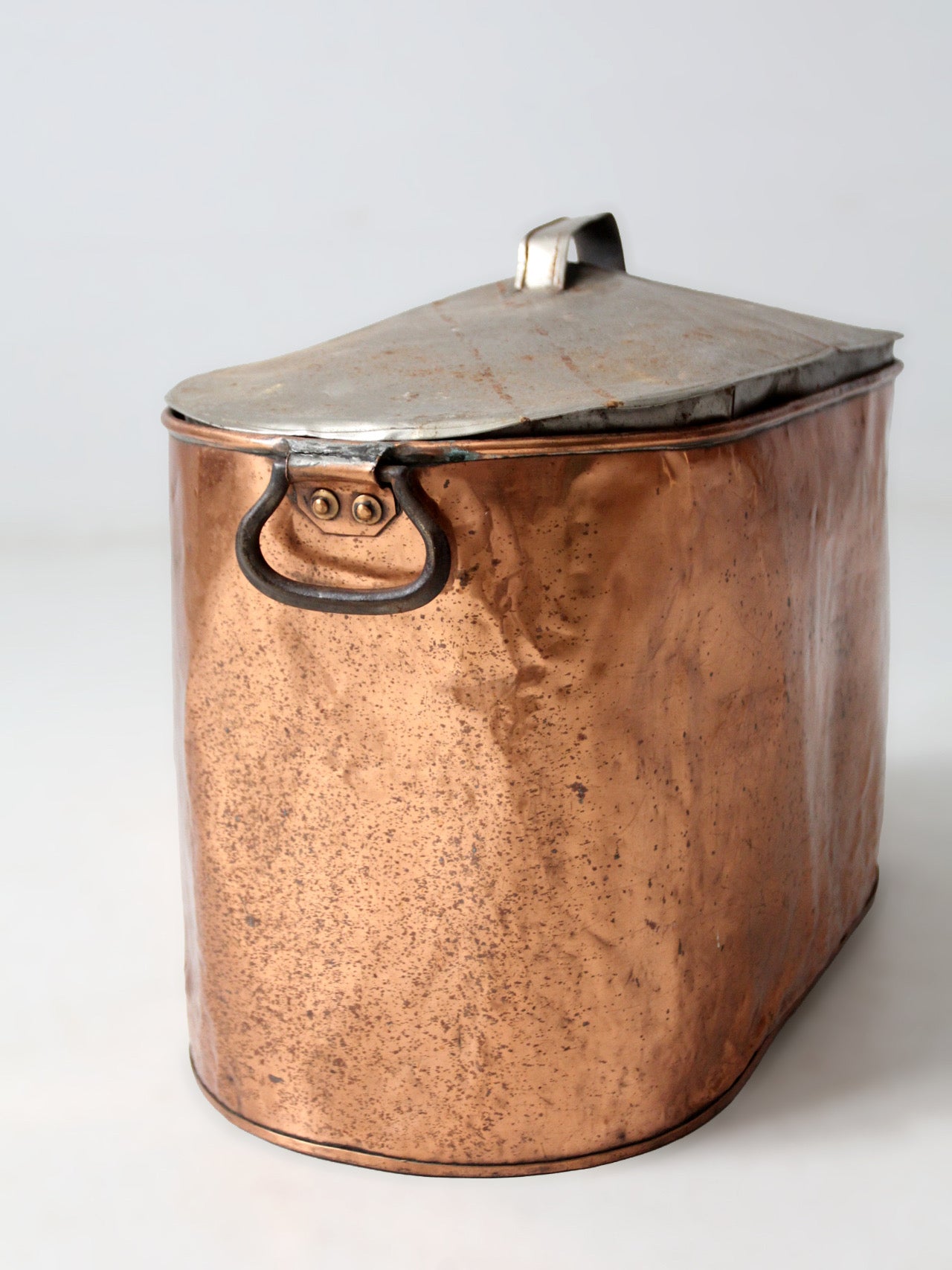 antique copper lidded wash tub