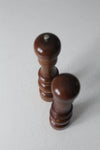 mid century wooden salt & pepper shakers