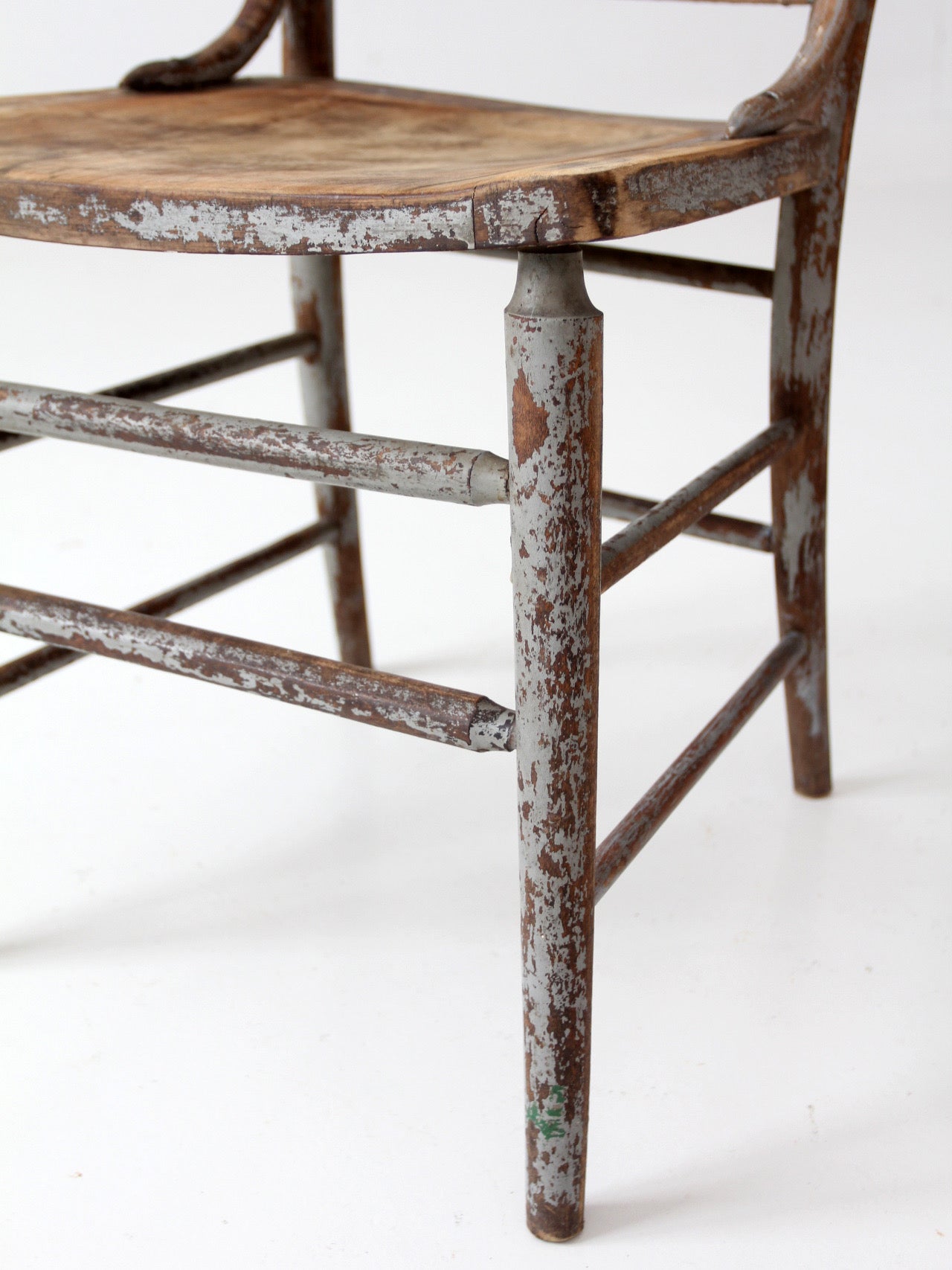 antique American country painted lyre back chair