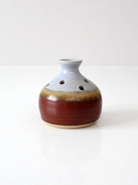 vintage studio pottery flower frog vase