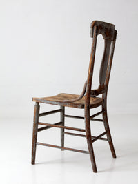 antique American country painted lyre back chair