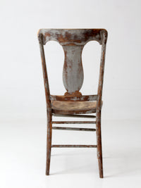 antique American country painted lyre back chair