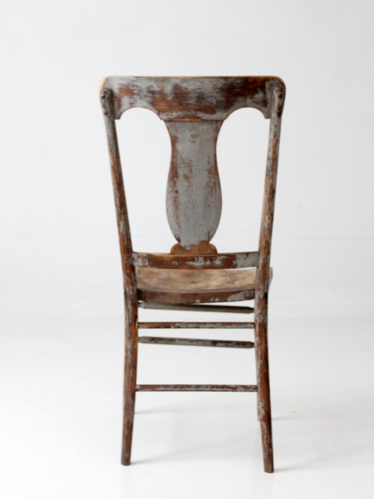 antique American country painted lyre back chair