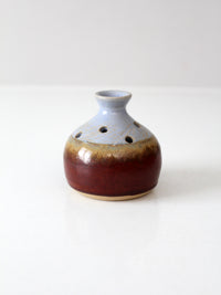 vintage studio pottery flower frog vase