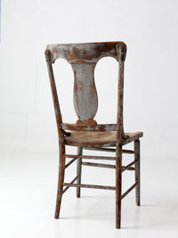 antique American country painted lyre back chair