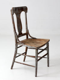 antique American country painted lyre back chair