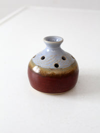 vintage studio pottery flower frog vase