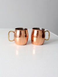 vintage Godinger copper mugs pair