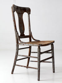 antique American country painted lyre back chair